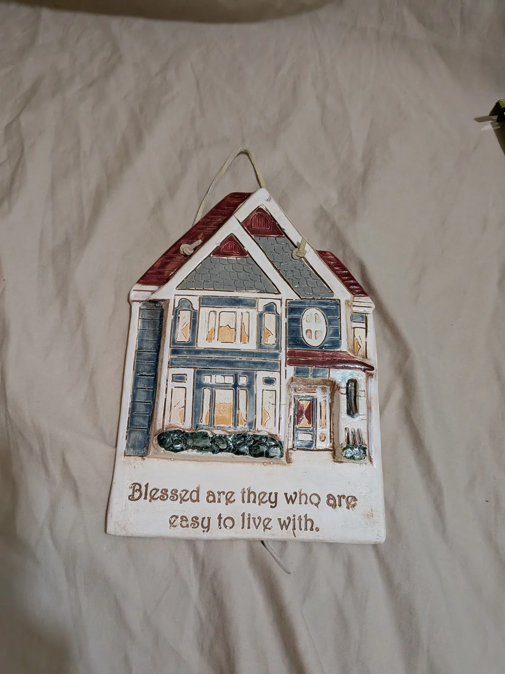 Vintage Victoria Littlejohn 1970s Ceramic House Plaque – Inspirational Cottage